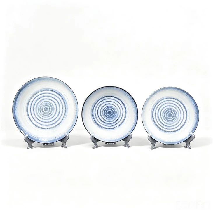 Blue Swirl Stoneware Dinner Plates Set suppliers