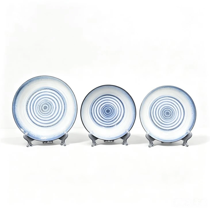 Set tanjura od kamenine Blue Swirl