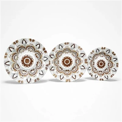 Set keramičkih tanjura s starinskim tiskom, raznih veličina, okruglo ukrasno porculansko posuđe za stol i svakodnevne obroke
