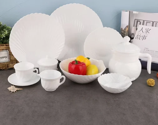 Veleprodajni set za jelo od opalnog staklenog posuđa Shell Design